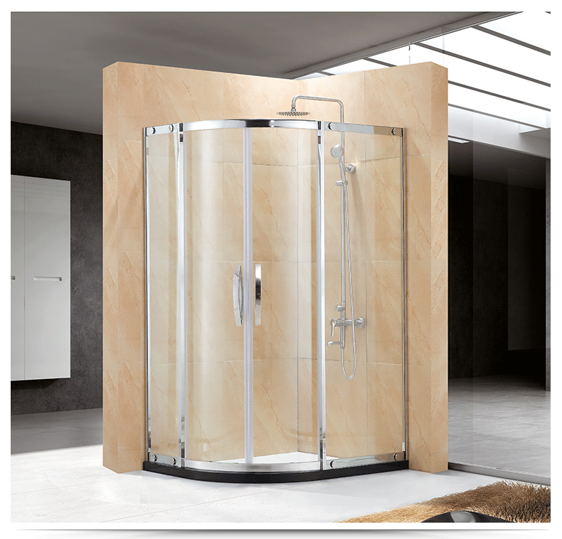 爱尔美不锈钢淋浴房定制 整体简易弧扇形沐浴房厂家直销新品
