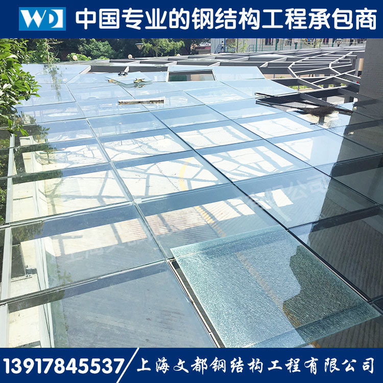 设计施工钢结构玻璃幕 钢结构玻璃屋顶 展厅 隔音玻璃钢幕墙