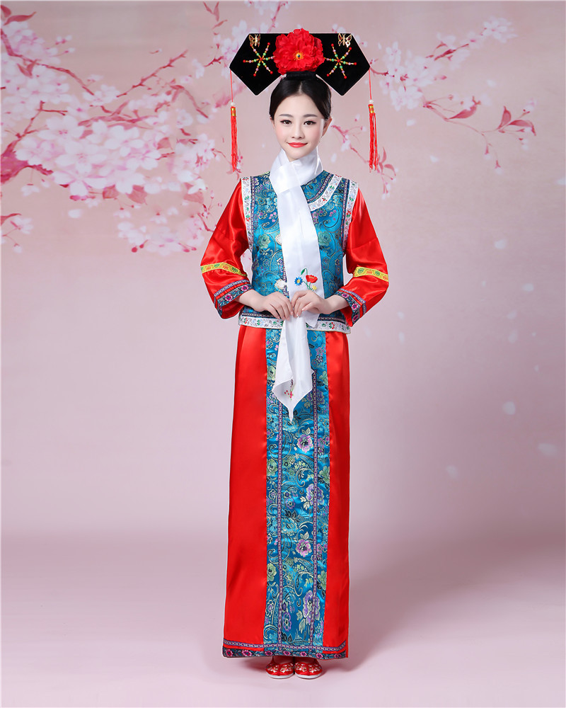 南水岸清朝古装格格服古代娘娘宫廷侍女舞蹈成人旗服甄嬛传演出服