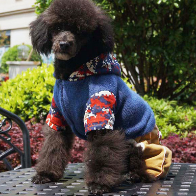 爱萌宠物秋冬装 泰迪贵宾秋冬衣服 狗四脚衣 厚棉衣棉服