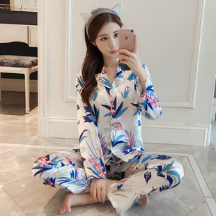 欢乐颂2刘涛明星同款印花安迪睡衣套装女宽松显瘦家居服两件套夏