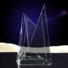 水晶奖杯刻字来图样设计建筑大厦玻璃模型工艺品创意摆件厂家供应