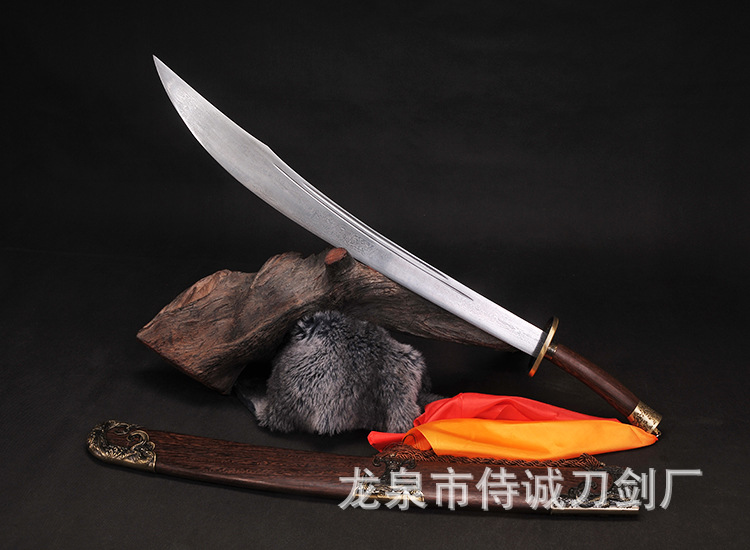 戚家刀 花纹钢牛尾刀 龙泉市武术刀剑 兵器单刀 太极硬刀 未开刃