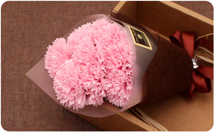9朵康乃馨香皂花礼盒情人节礼物送女友生日礼品母亲节礼物送老师