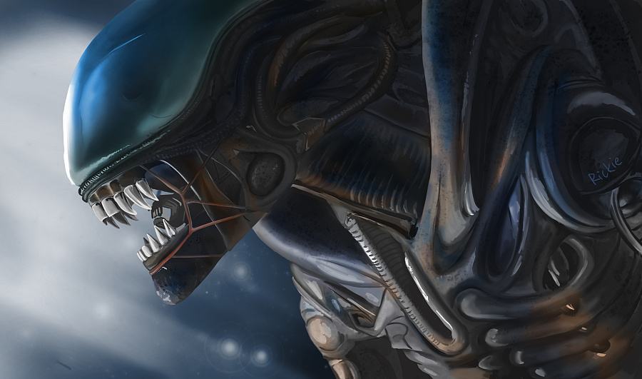 新款 异形吊坠 异形皮绳项链男士 男生个性怪兽饰品 铁血战士项链