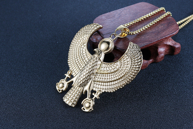 厂家热卖 古埃及荷鲁斯吊坠 复古男士大鹰钛钢吊坠批发hc079