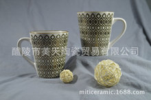 厂家批发外贸尾货欧美风格金属釉设计陶瓷杯马克杯咖啡杯水杯批发