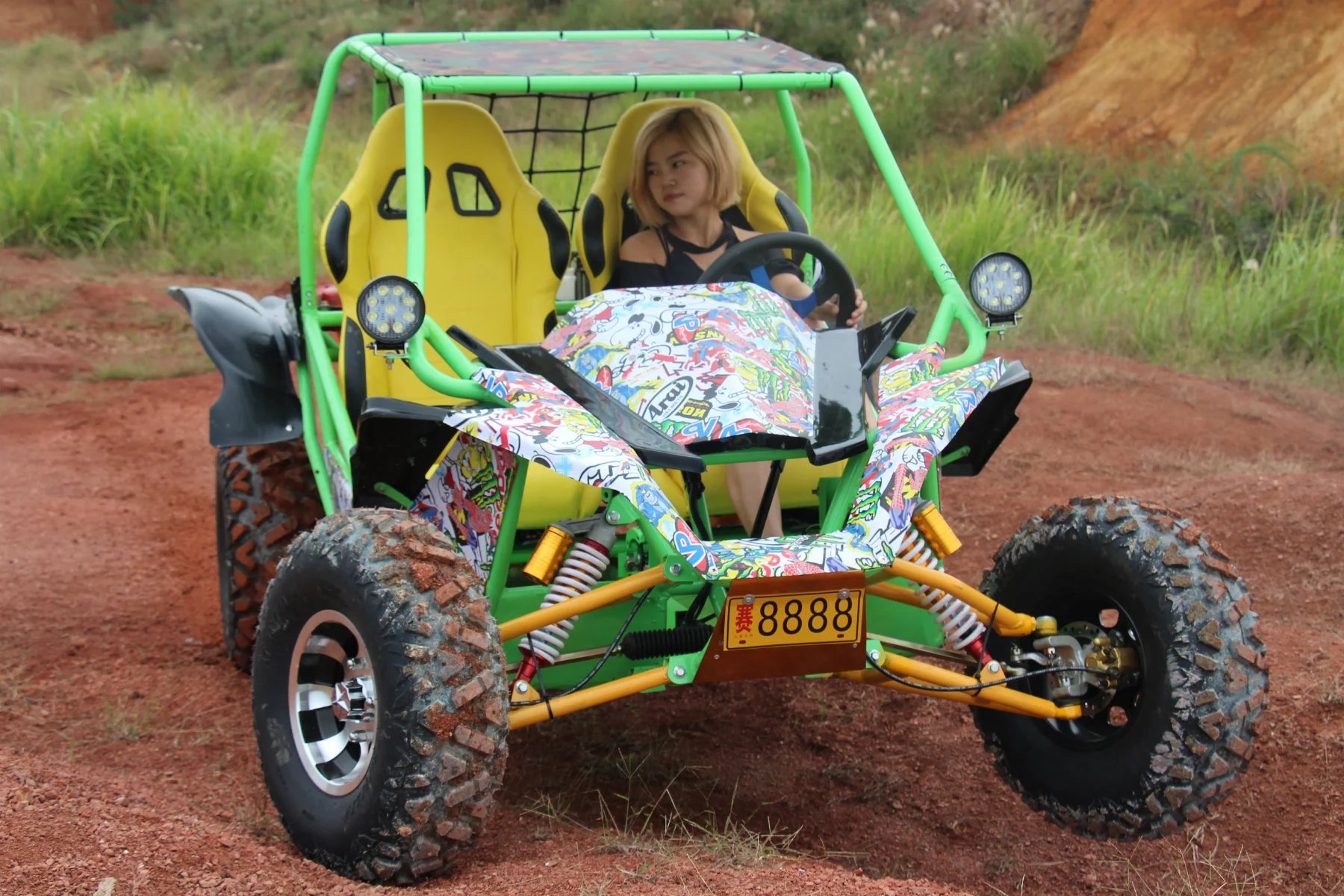 新款四驱 成人双座atv全地形沙滩车越野车卡丁车四轮山地车钢管车