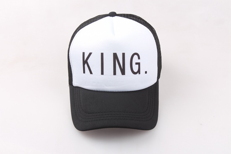 High Quality Couples' Cap Show Love Hat Kingqueen Letter Flat-Brimmed Cap All-Match Baseball Caps for Men and Women Fashion