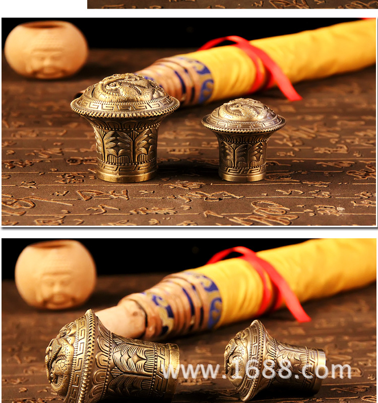藏传佛教用品合金龙头唐卡轴头唐卡头子精美雕花单双色一只价格