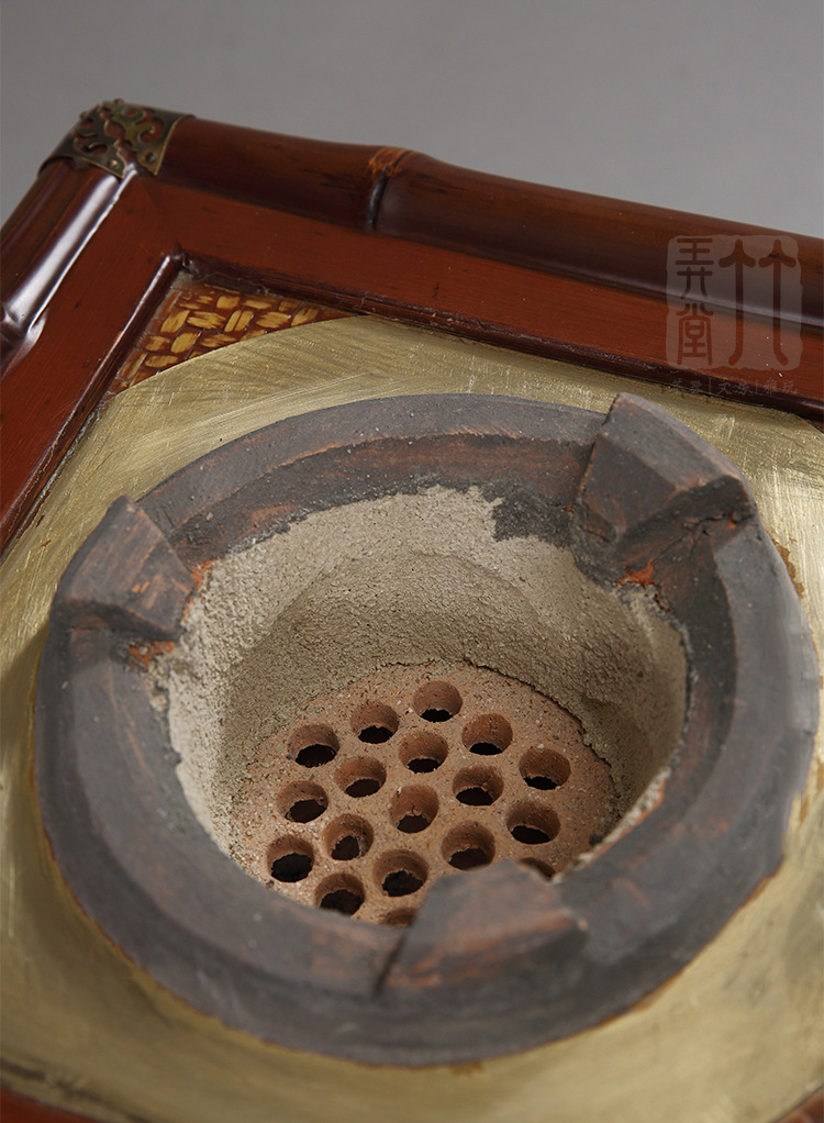 厂家批发竹茶炉仿古竹制炭炉煮茶火炉木炭橄榄碳炉铁壶炉烧炭竹炉