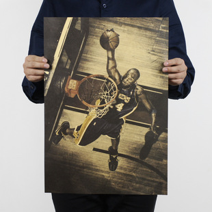 【h825】科比t款/只要心够决/nba 篮球励志/牛皮纸海报51.5x36cm
