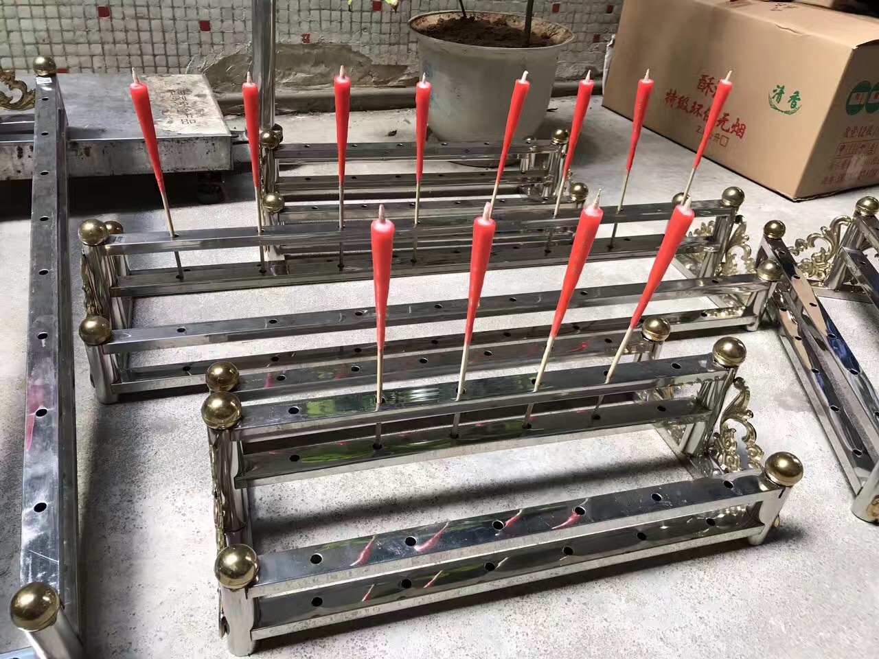 不锈钢烛台插蜡烛寺庙供佛祭拜蜡烛座蜡烛台潮汕宗教用品庙里老爷