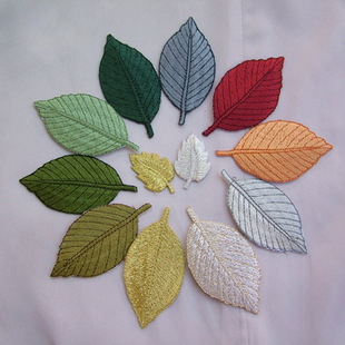 叶片 外单衣服百搭贴花刺绣绣花布贴小树叶diy补丁贴补洞装饰