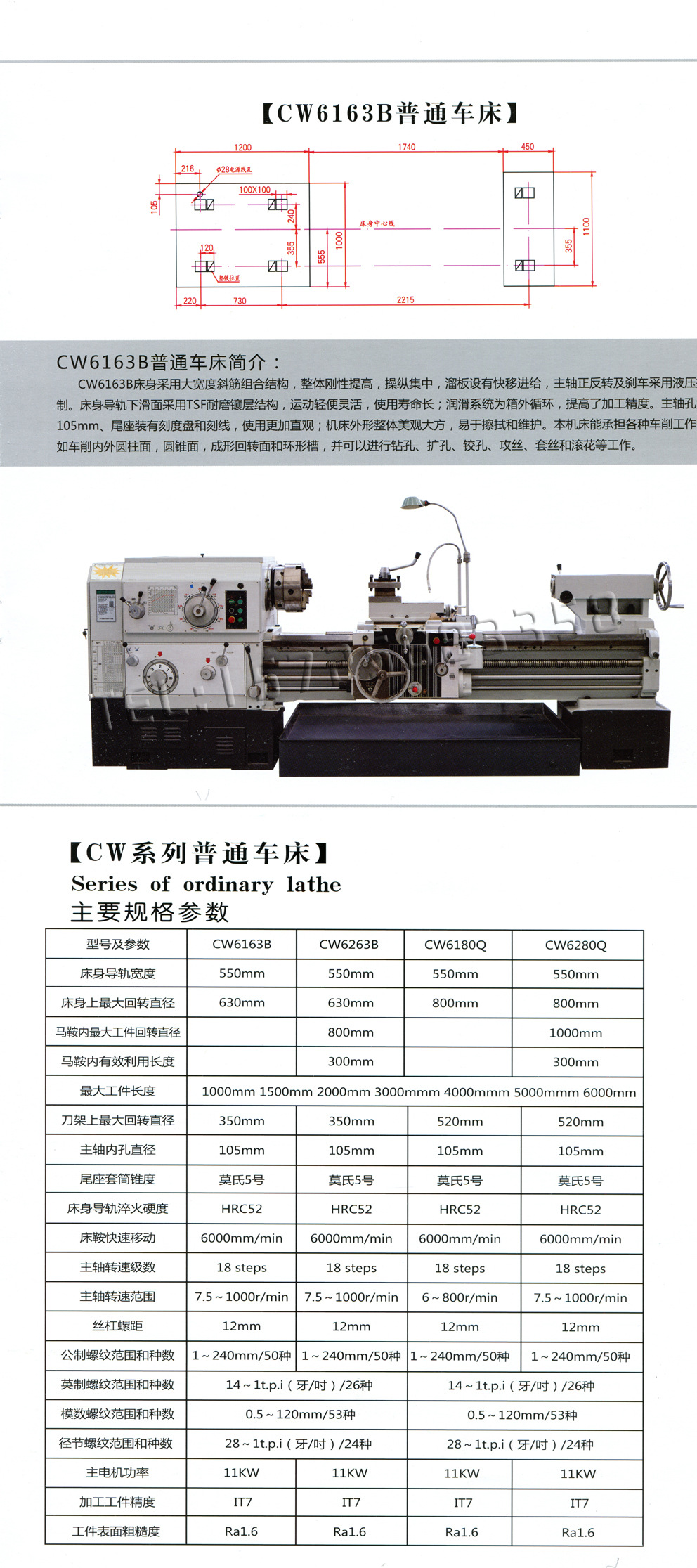 cw6163车床参数图片