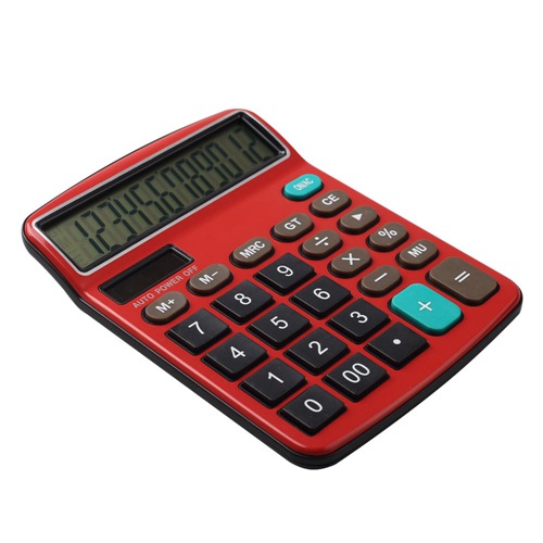 厂家直销12位显示大屏幕真太阳能彩色铝面计算器 财务专用计算器