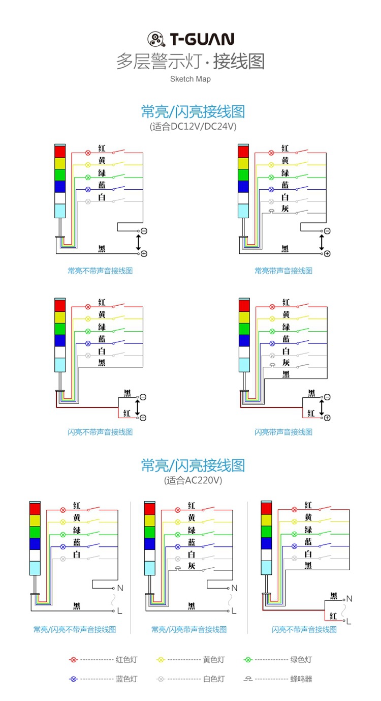 三色灯 lta-505三色信号灯 led三色报警灯 机床三色led指示灯