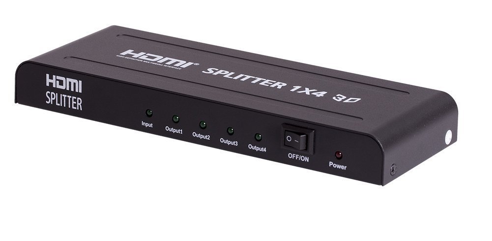 hdmi分配器一分四1x4一进四出hdmi分频器 1080p 一分四4路分配器