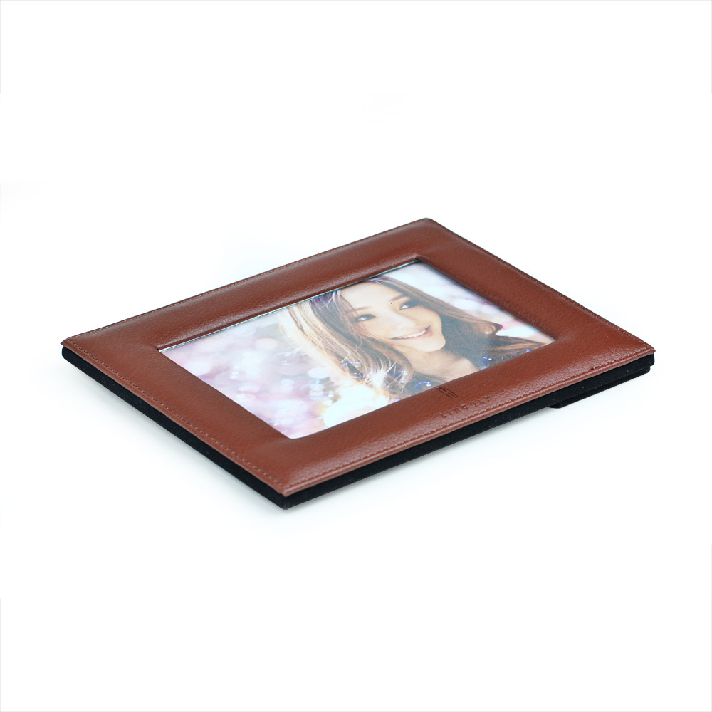 高档pu皮革相框订制 创意pu皮数码相框 时尚个性折叠皮相框
