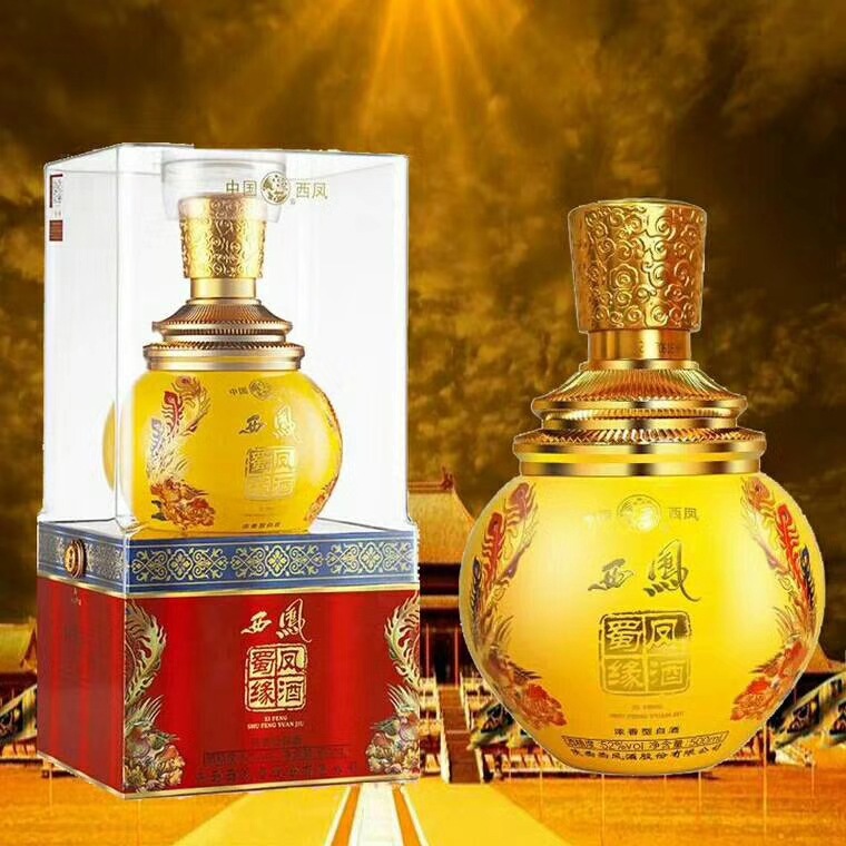 西凤酒  蜀凤缘52度浓香型白酒  黄瓶