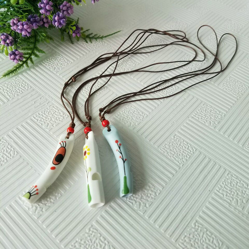 厂家批发 s125陶瓷口哨 手工流氓口哨情侣手绘森系文艺饰品小清新