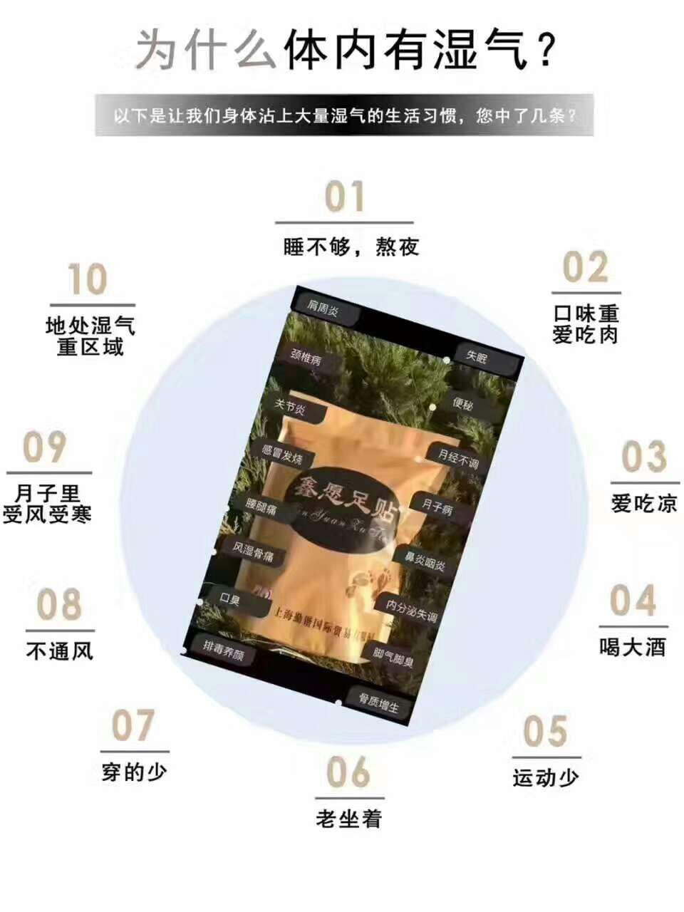 足贴功效:排毒,排湿气.