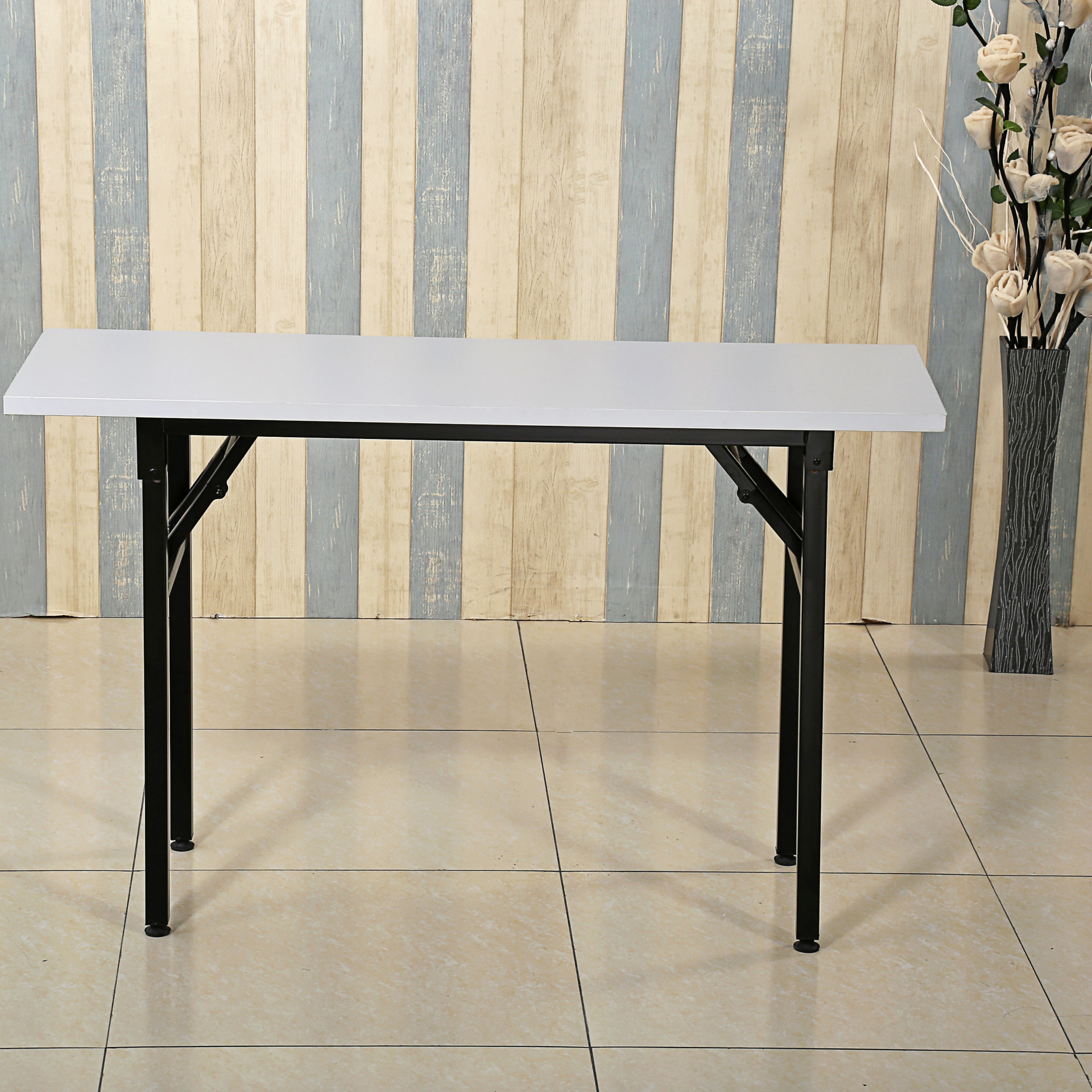 简约会议长条户外折叠桌 可折叠桌椅 多用板式折叠桌三人位1.8米