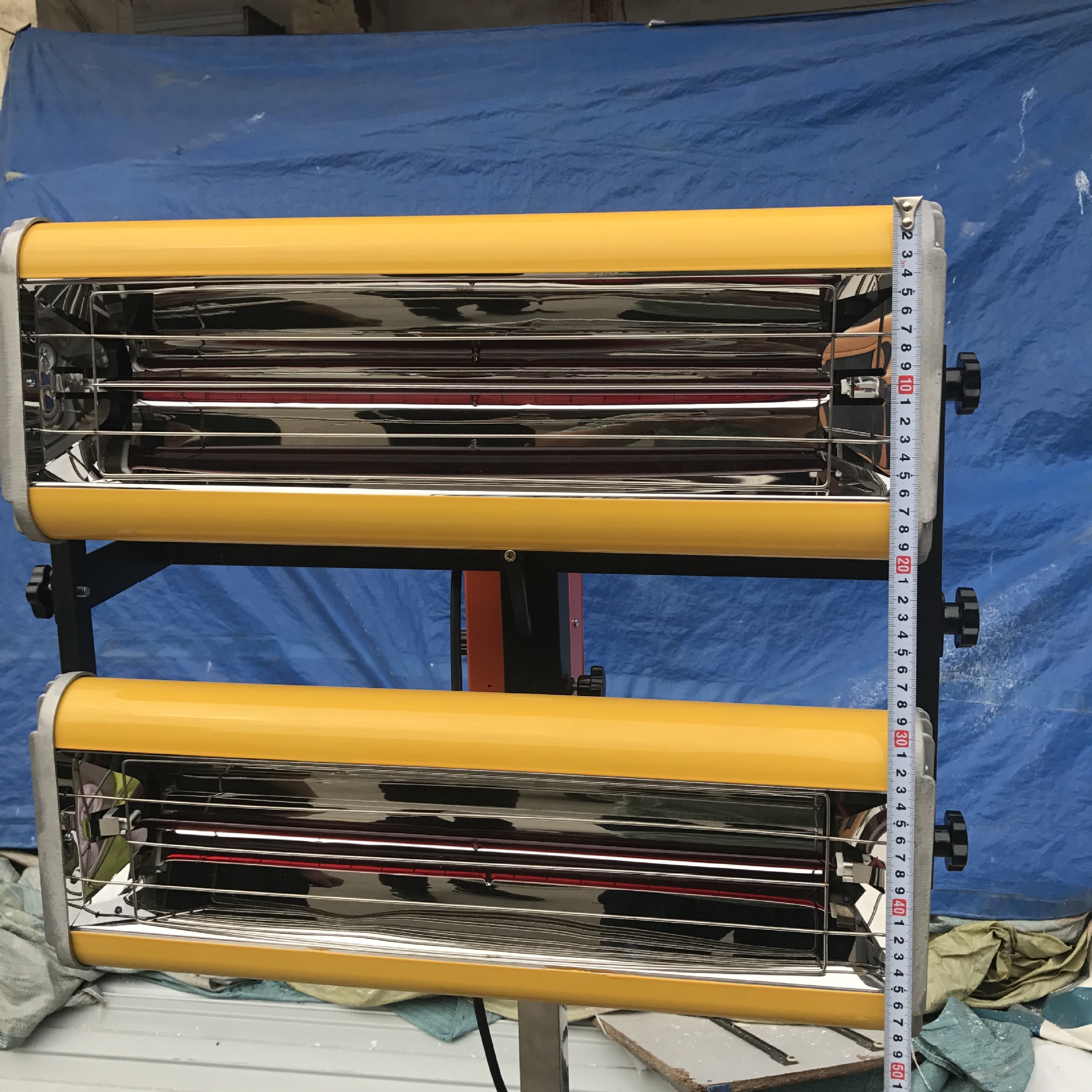 2号汽车喷漆双排烤灯 双灯管烘干升温钣金移动式维修红外线烤灯