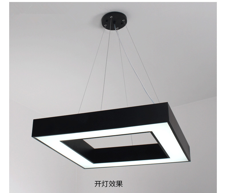 几何创意办公吊灯led个性正方形铁艺吊灯现代简约客厅商场灯具