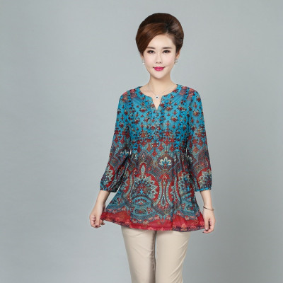 中老年女装_伊品折扣中老年女装中袖春秋季中长款宽松套头 - 阿里巴巴