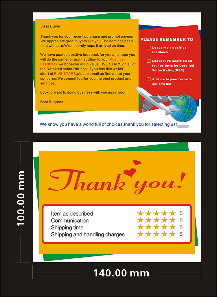 亚马逊英文售后服务卡ebay amazon wish 速卖通售后卡