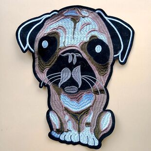 厂家现货新款多颜色毛毡底电脑刺绣小狗布贴贴花补丁服装绣花辅料