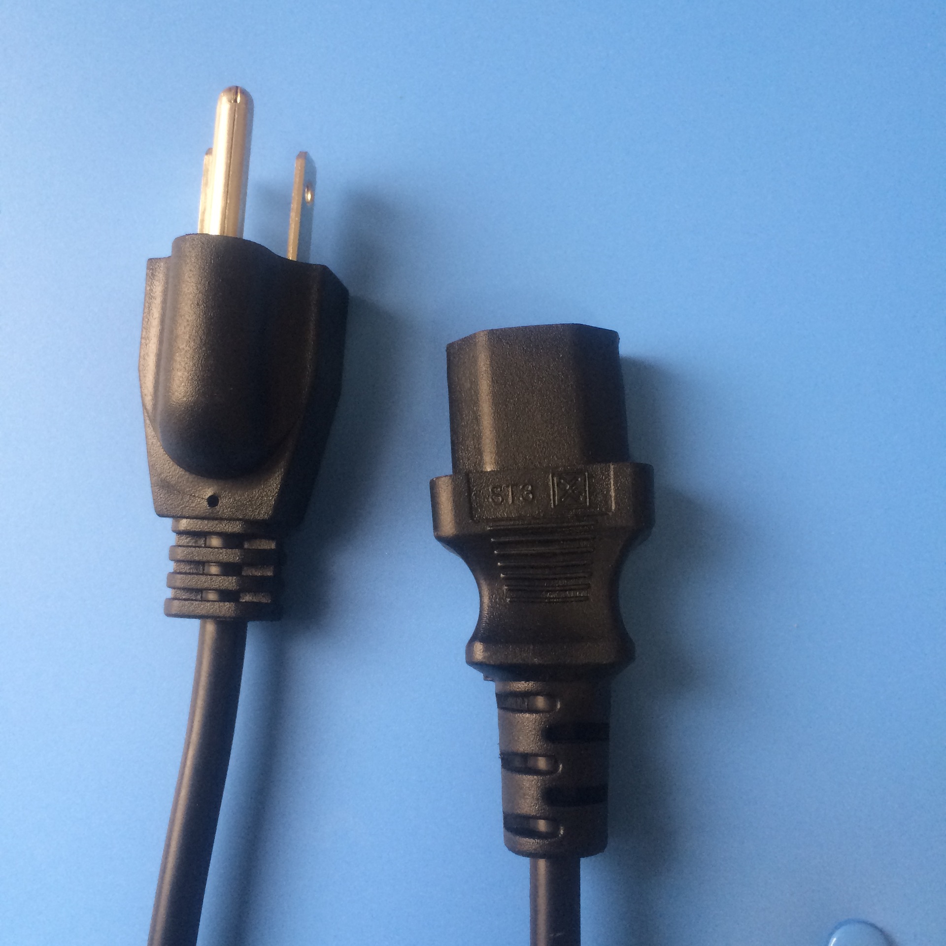 美标两扁一圆插头线美规3脚插头线美国带品字尾插头线ulac插头线