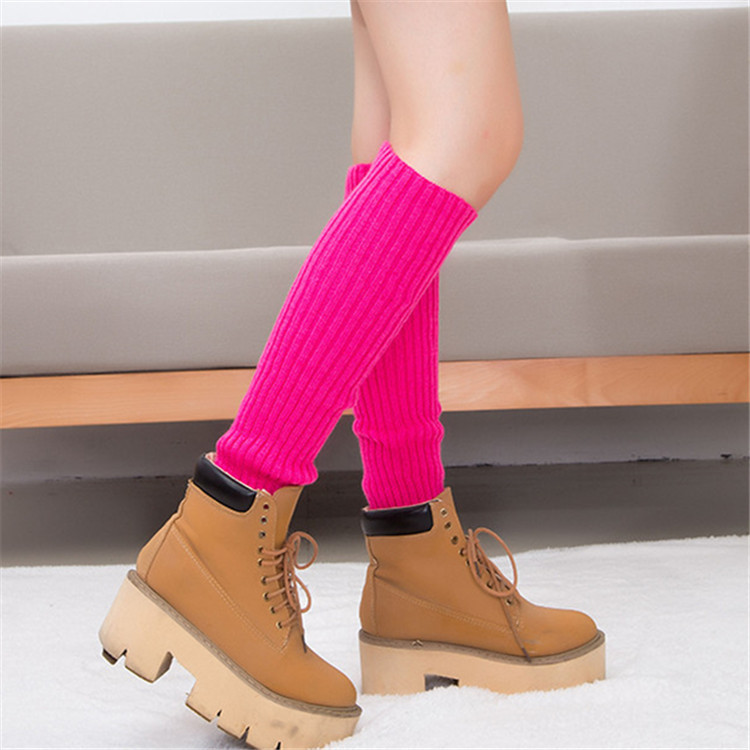 Amazon Cross-Border Autumn and Winter Dance Leg Warmer Women's Wool Long Fluorescent Foot Sock Knitted Bunching Socks Leggings Warm Wholesale