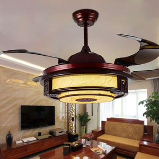 中式仿古客厅餐厅吊扇灯 时尚家居餐厅风扇吊灯 led电风扇吸顶灯