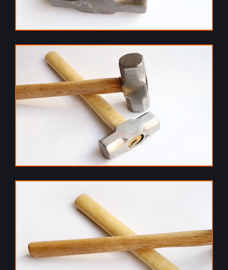 厂家直销白钢木柄八角锤抛光木柄铁锤临沂锤子河东五金工具批发