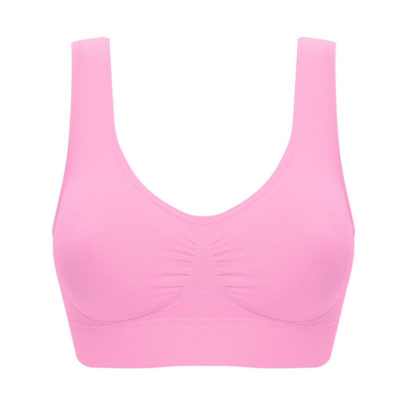 in Stock and Ready to Ship Foreign Trade Cross-Border Double-Layer Girl Seamless Sports Bra plus Size Vest Yoga Adjustable Underwear