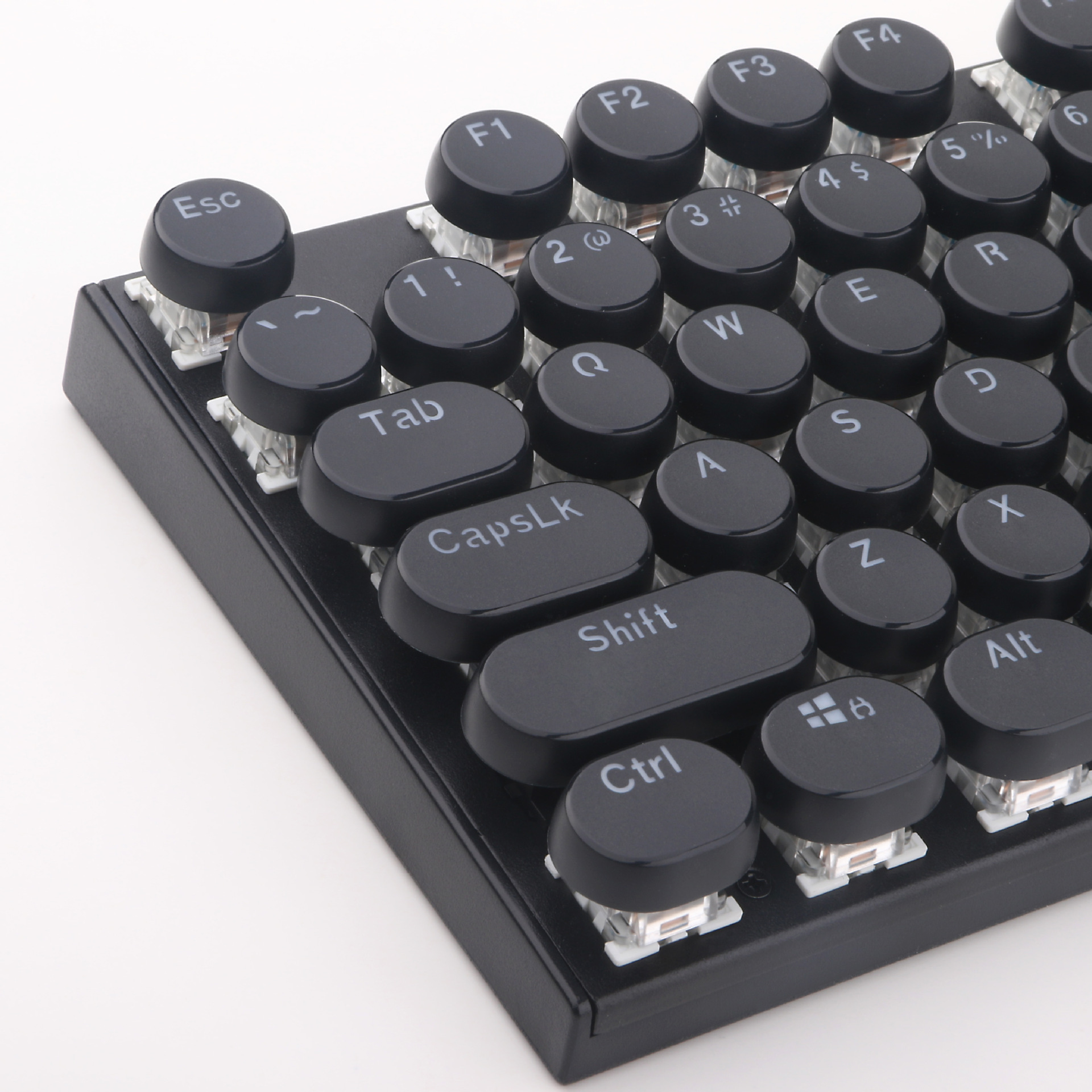 红龙k350青轴104键彩色背光全键无冲游戏usb圆形复古键帽机械键盘