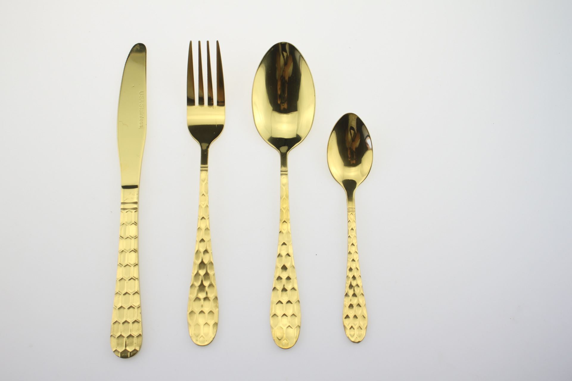 金色西餐具 水立方不锈钢炫彩西餐具 刀叉勺镀金餐具套装礼品餐具
