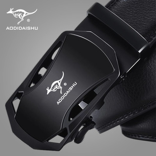 批发时尚韩版潮男士真皮澳帝袋鼠皮带商务牛皮男式腰带自动扣男