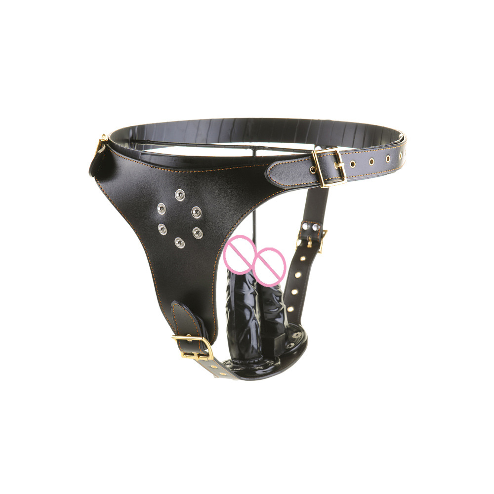 厂家批发一件代销 黑帝新款高档肛阴栓女同皮裤多用情趣用品