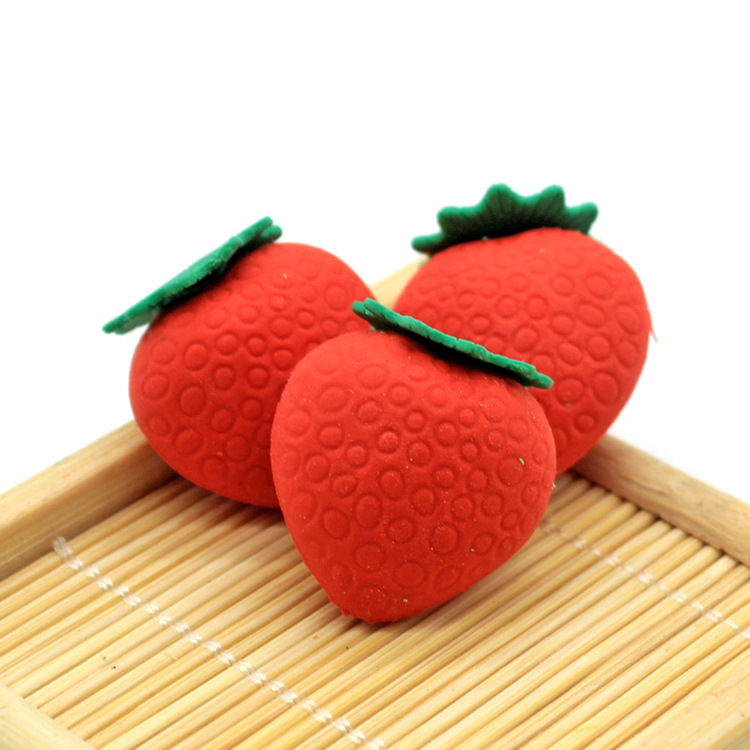 超级熊 创意水果橡皮 卡通橡皮擦 草莓造型橡皮定做 学生文具奖品