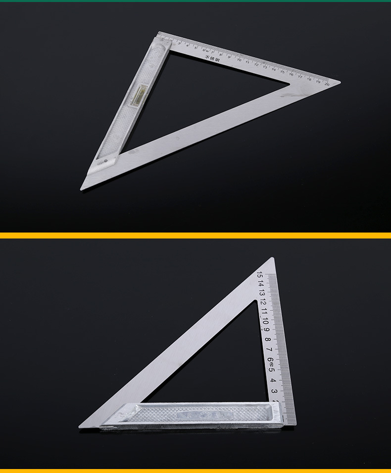 工厂直销巧帮手三角尺铝合金直角三角尺加厚 铝座木工三角尺