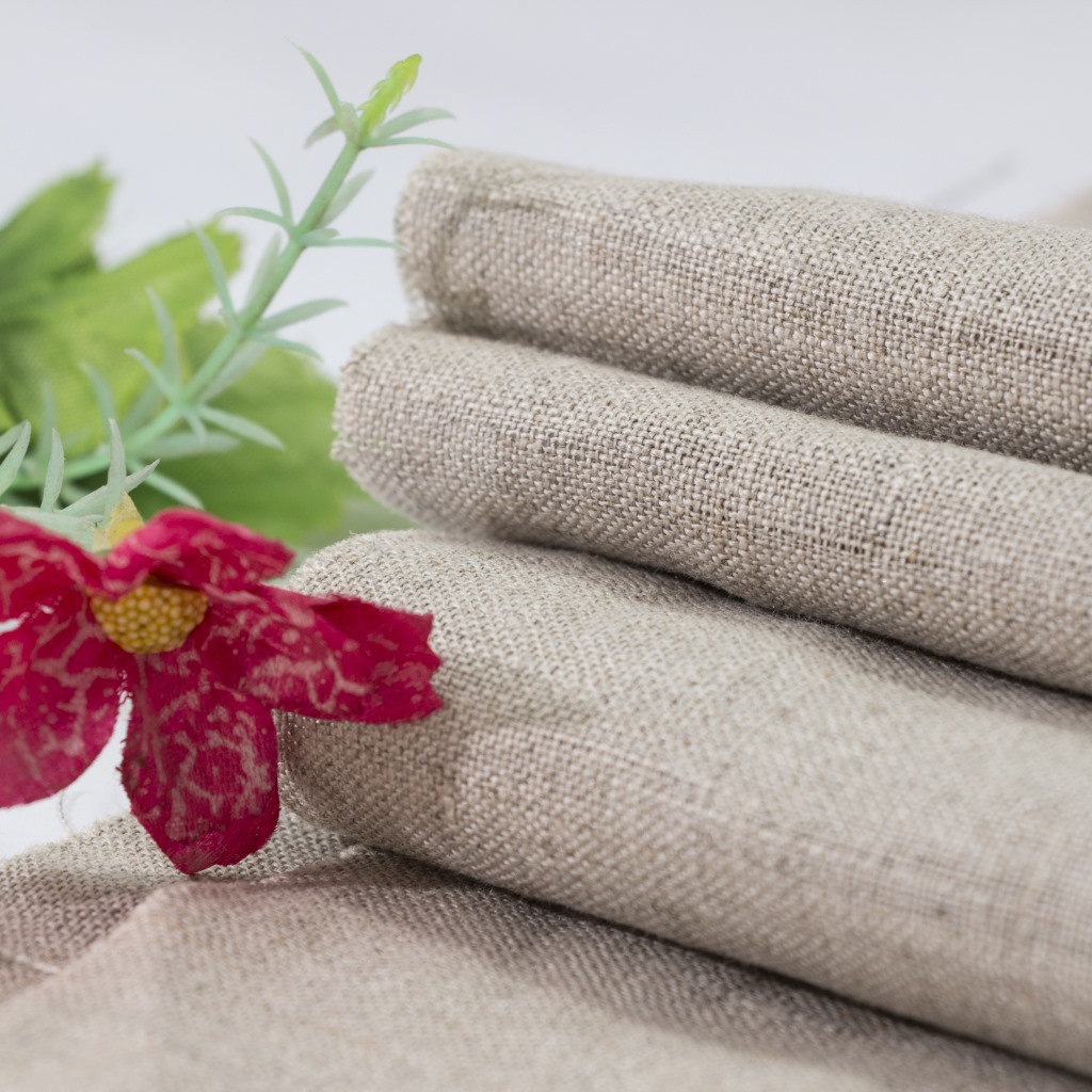 9*9双雨露麻布亚麻布天然环保服装面料足纱足密夏季面料