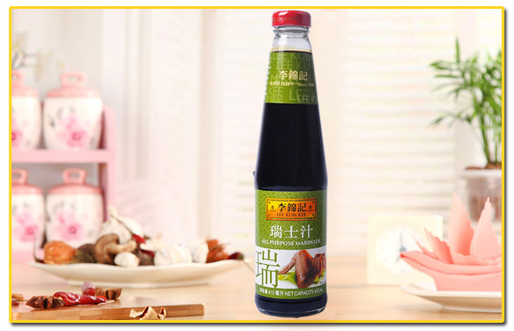 香港进口酱油李锦记瑞士汁410ml瓶烤肉酱家用蒸炒鸡翅调味料