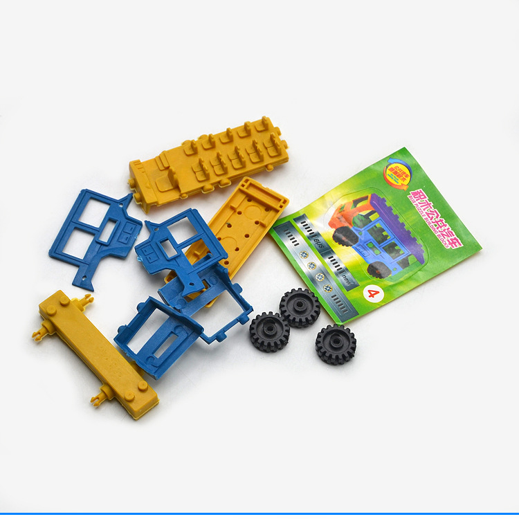 儿童益智公共汽车积木拼插拼装模型男孩学生学校流行吊板玩具批发