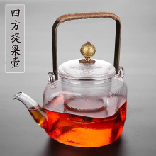 新品 方形复古铜把手 麻绳茶壶提手 玻璃茶壶古铜色提梁壶耳