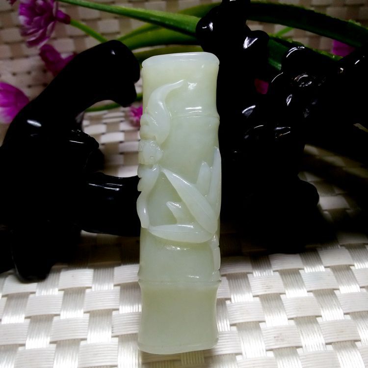 玉器批发天然正品玉石和田玉竹节吊坠纯手工雕刻节节高吉祥玉挂件