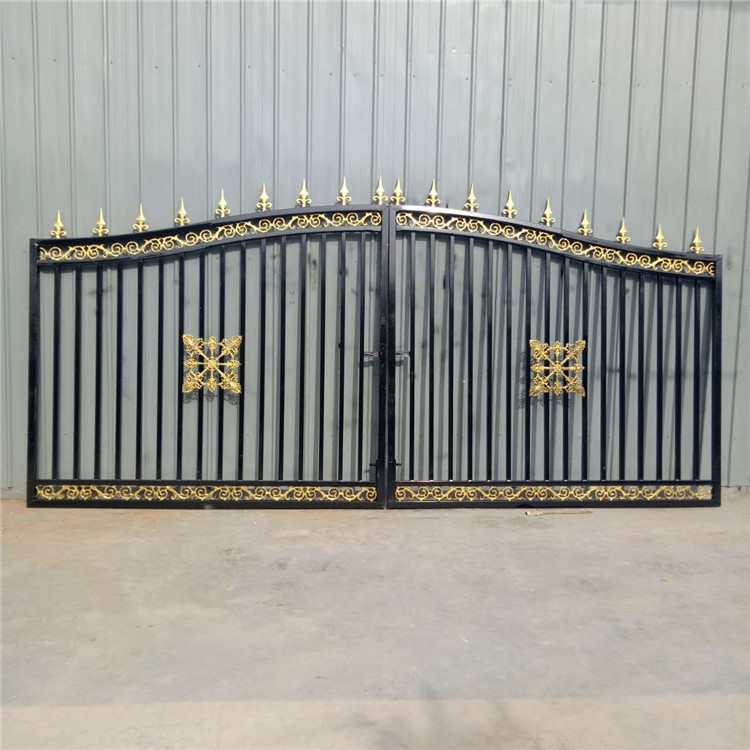 云南楚雄铸铁大门铁艺大门入户门锻造大门欧式铁艺大门