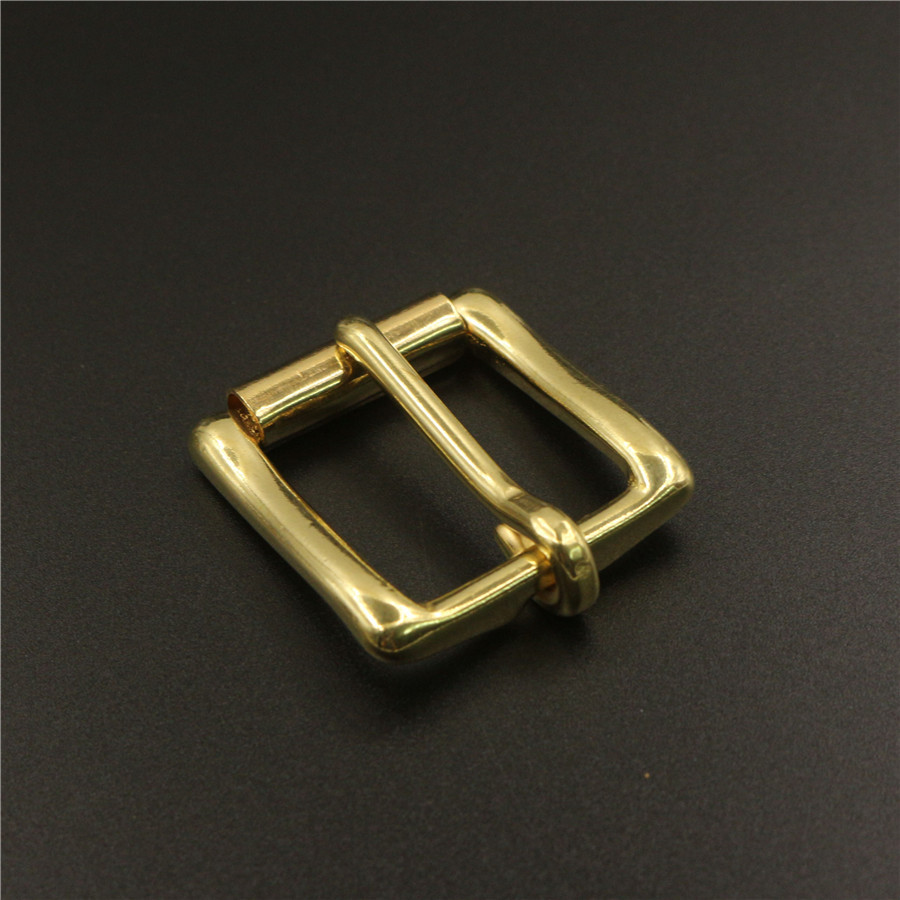 厂家直销纯黄铜滚筒针扣腰带扣头 纯铜口字形皮带扣箱包五金配件